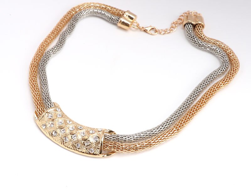 Afrikanische Perlen Schmuck Sets Kleid Zubehör Kristall Ohrringe Halskette Gold Farbe Klassische Anhänger Hochzeit