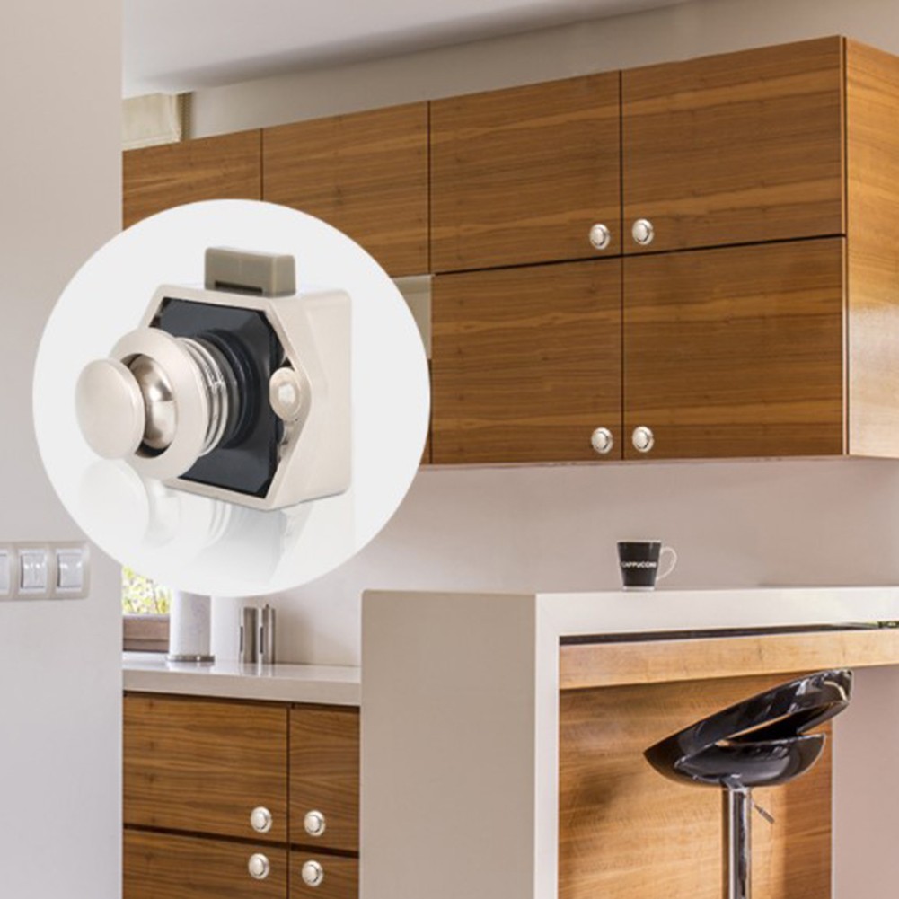 Cupboard Door Catch Lock Drawer Puller Button Caravan Lock Catch Aluminium For Home Decoration Hardware