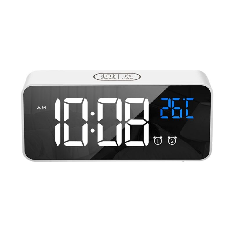 Temperature Display Electronic Clock Voice Control Snooze Small Alarm Clocks Home Usb Charging Digital Display Led Alarm Clock