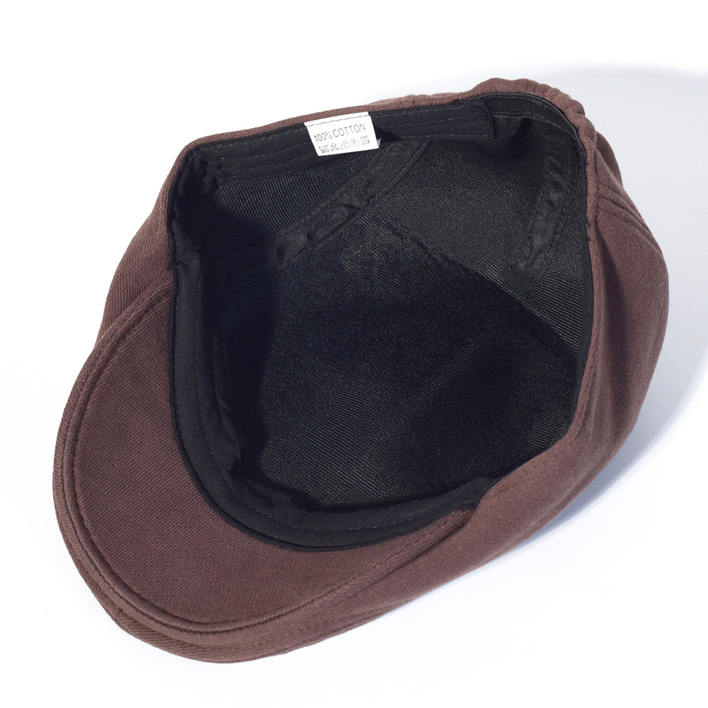 Beret Cotton Solid Color Soft Top Casual Beanie Retro Literary Forward Cap Peak Cap Driver Hat for Friends