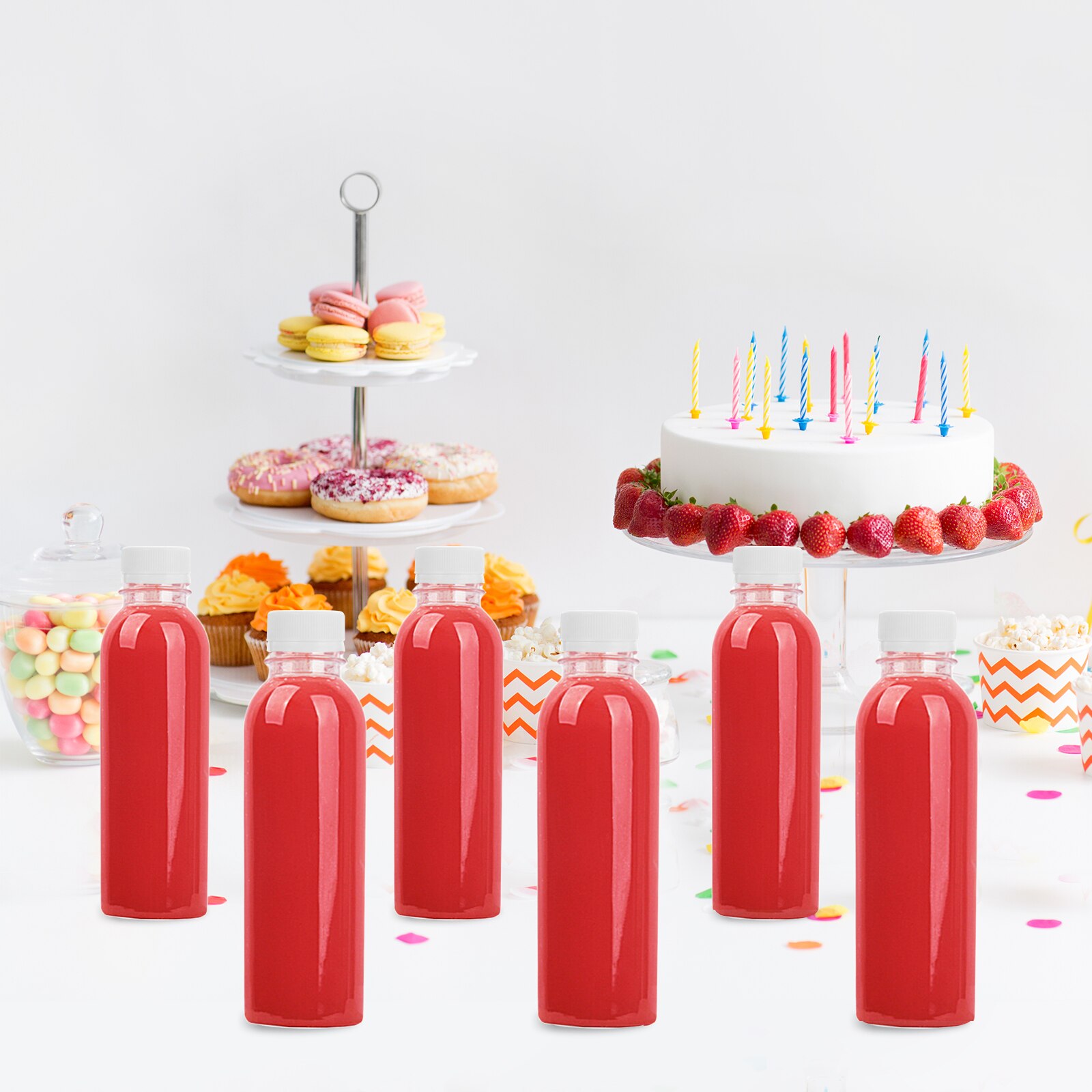 1 Set 20 Pcs 250ML Plastic Empty Bottles Practical Safe Portable Transparent Juice Bottles Drink Bottles Beverage Bottles A50