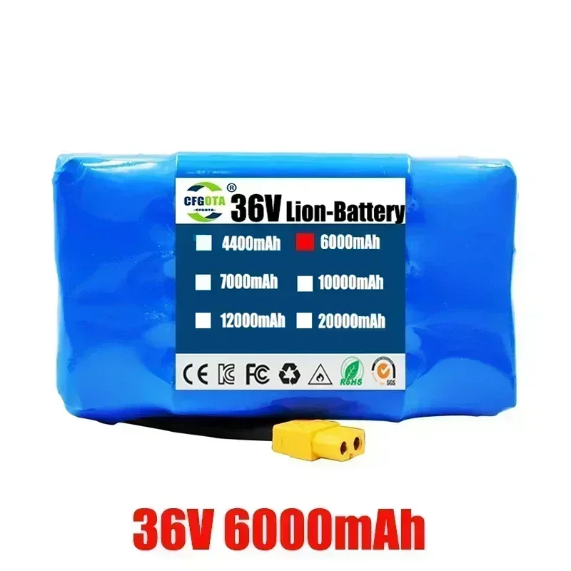 36V 7Ah Batterij Hoverboard Oplaadbare Li-Ion Batterij Li-Ion Cel voor Elektrische Zelf Balans Scooter Hoverboard Eenwieler: Paars