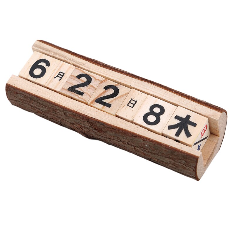 ¡Oferta! 1 Uds., calendario pequeño de madera maciza Manual , calendario de cuenta atrás, decoración de escritorio, adornos artesanales de madera para decoración del hogar: S