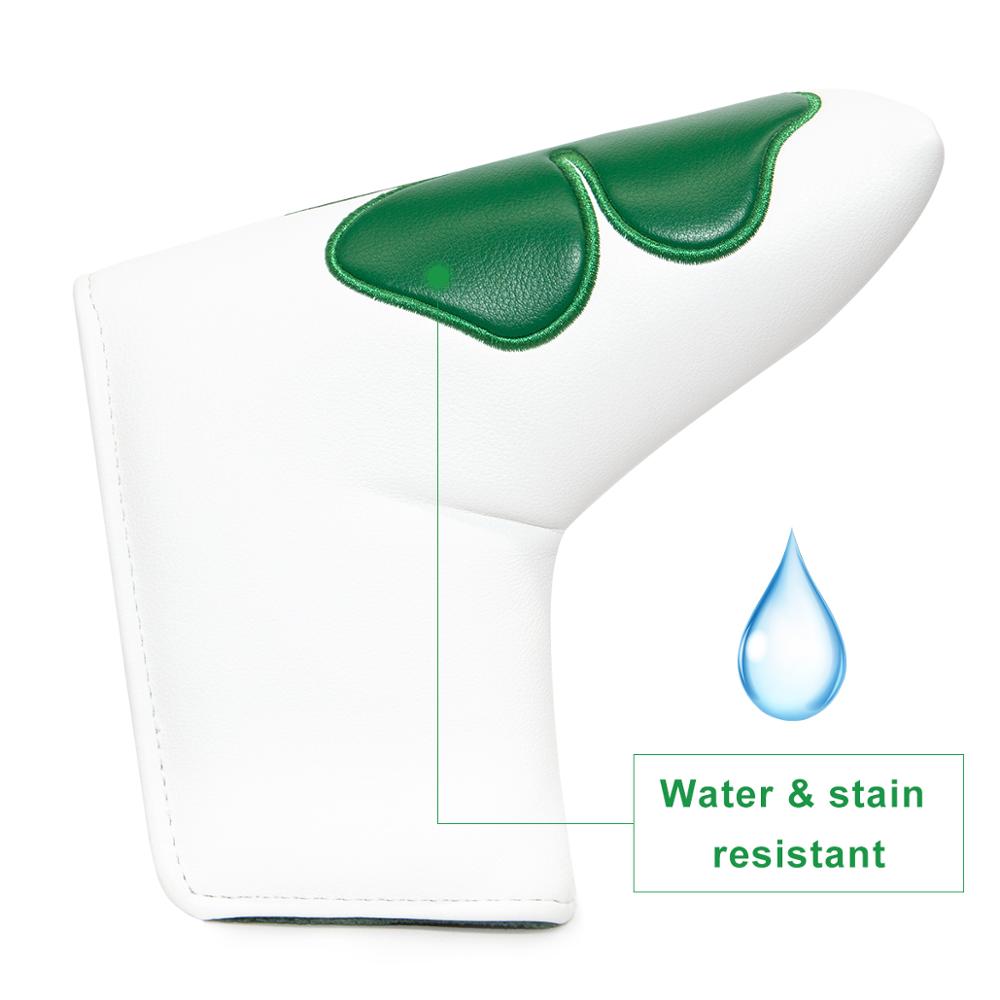 Golf Putter Cover,Golf Club Head Covers for Putter PU Leather Blade Putter Headcover with Magnetic Four-leaf Clover Series