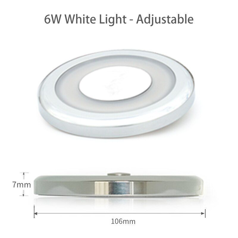 Genuine Marine Ultra-thin LED Ceiling Light 12/24V Car Interior LED Dome Reading Lamp With Dimmer Switch RV Camper Accessories: Silver