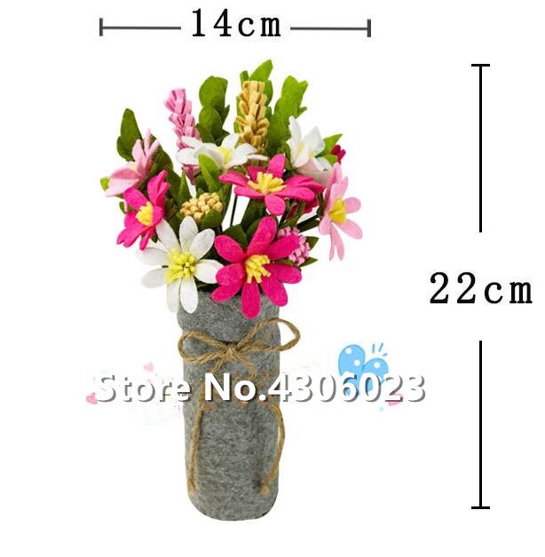 Forskjellig type filt stoff filt blomster dekorasjon gratis skjæringe diy materiale pakke håndlaget klut blomst til: 7