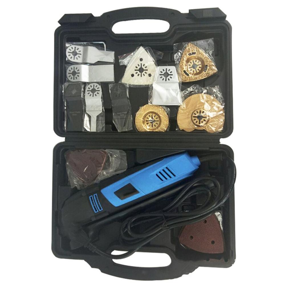 37 Stuks 110 V/220 V Variabele Snelheid Elektrische Multifunctionele Oscillerende Tool Kit Multi-Tool Power Tool Elektrische trimmer Saw Kit