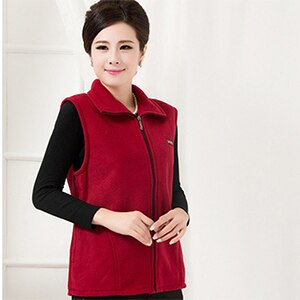 Goedkope winter paars/zwart mommy vest plus size 3xl 4xl warme dames vest mouwloze katoenen jassen dames herfstoutfits: Rood / Xxxl