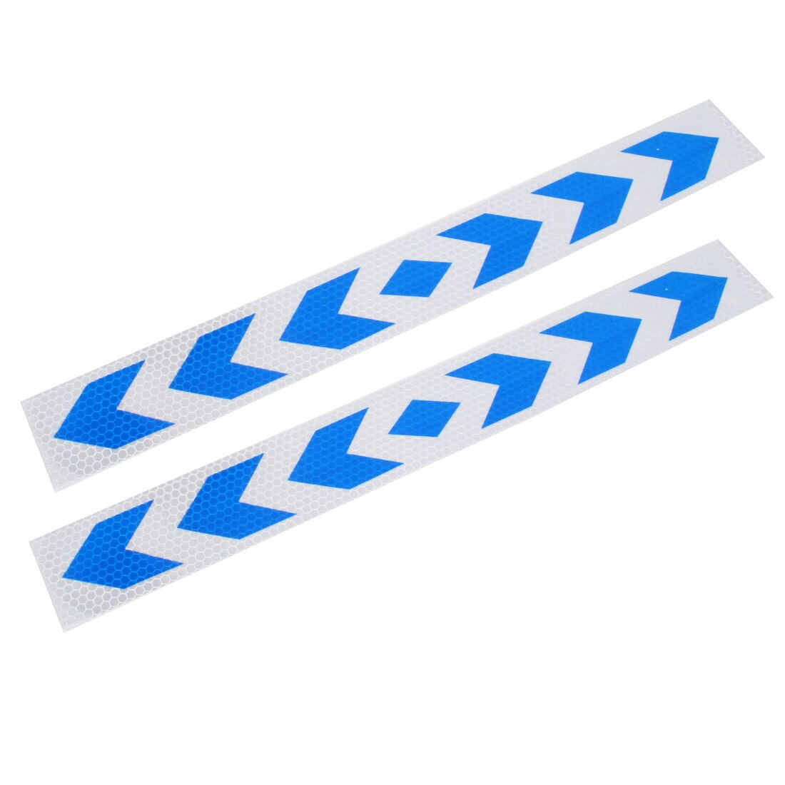 X Autohaux 2 Pcs Blue Silver Tone Arrow Pattern Reflective Car Sticker Decal