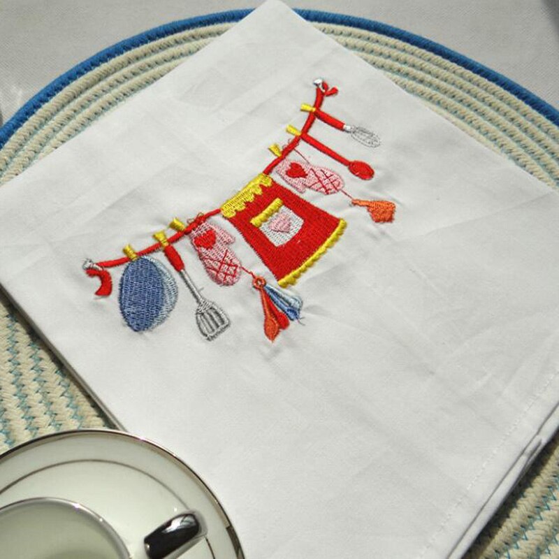 45x70cm simples bordado guardanapo de mesa algodão chá cozinha pano de limpeza cozimento pano foto fundo decoração