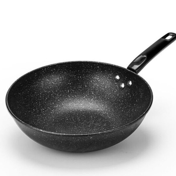 Frying Pan High-end Home Non-stick Plastic Handle Rice Stone Wok Super Cost-effective Scrambled Eggs Pan-free Pan Wok Pans: 34cm