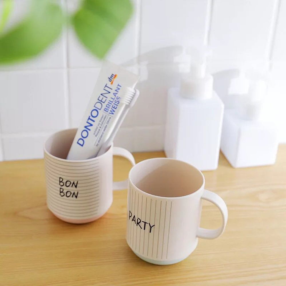 1 Uds. Tazas de agua circulares gruesas y creativas respetuosas con el medio ambiente soporte de cepillo de dientes taza de enjuague de los dientes taza de baño