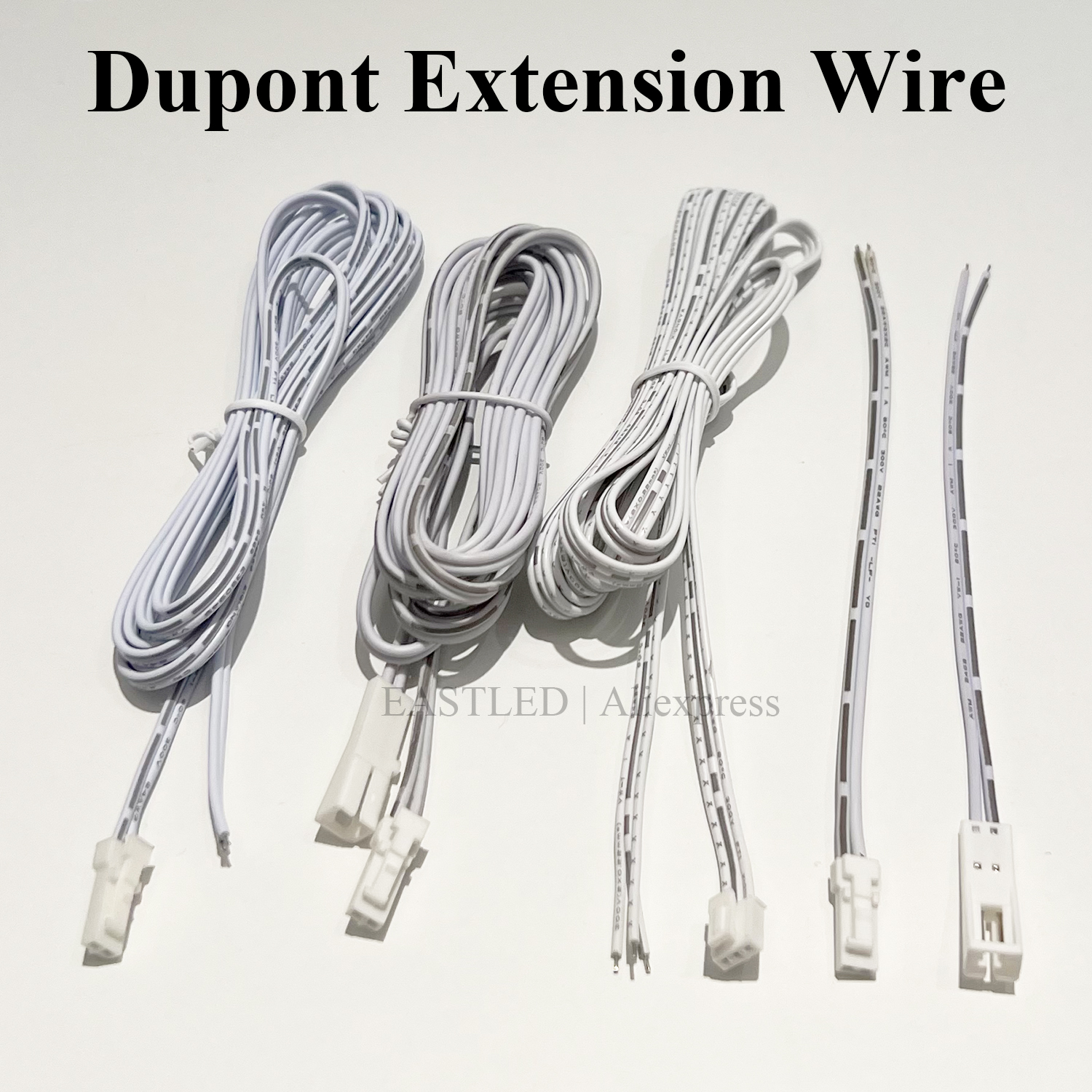 Cable de extensión de luz para armario de cocina, Cable Dupont de 14cm, 30cm y 60cm, enchufe macho a hembra de 2 pines, conectores de luz LED, línea de doble extremo