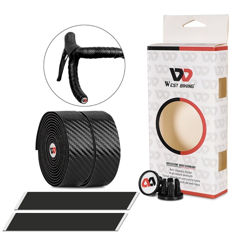 2 stuks fiets kurk stuurlinten fiets demping anti-vibratie wrap race mountainbike stuur kurk stuurlint n: Zwart