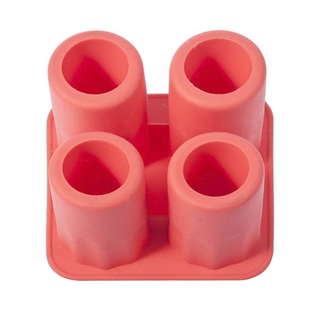 Einfrieren Schimmel Bar Bär Werkzeug cool 4 Tasse bilden Gummi Schützen Eiswürfel Schuss Glas Heiße Neue Bar Party Trinken Eis Tablett Coole bilden Eis: rot
