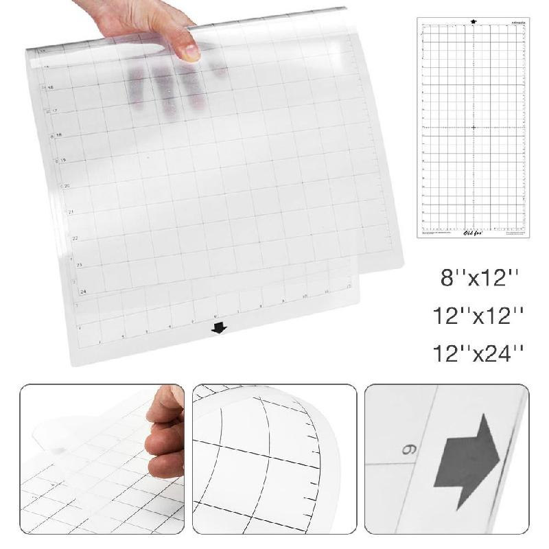 2pcs Replacement 12*12-inch Cutting Mat Transparent Adhesive Mat Pad With Measuring Grid For Silhouette Cameo Plotter Machine