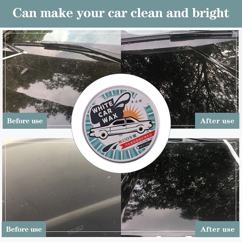 Cera para pintura de coche impermeable, cera para pintura reparador para arañazos, mantenimiento de coche, con esponja y toalla, 130g