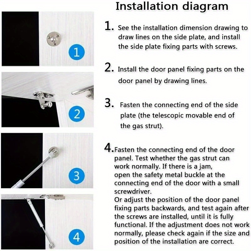 Skapdør gassfjærhengsler 20kg-2kg kjøkkenskap hydraulisk hengsel støttebein lokkboks møbelbeslag