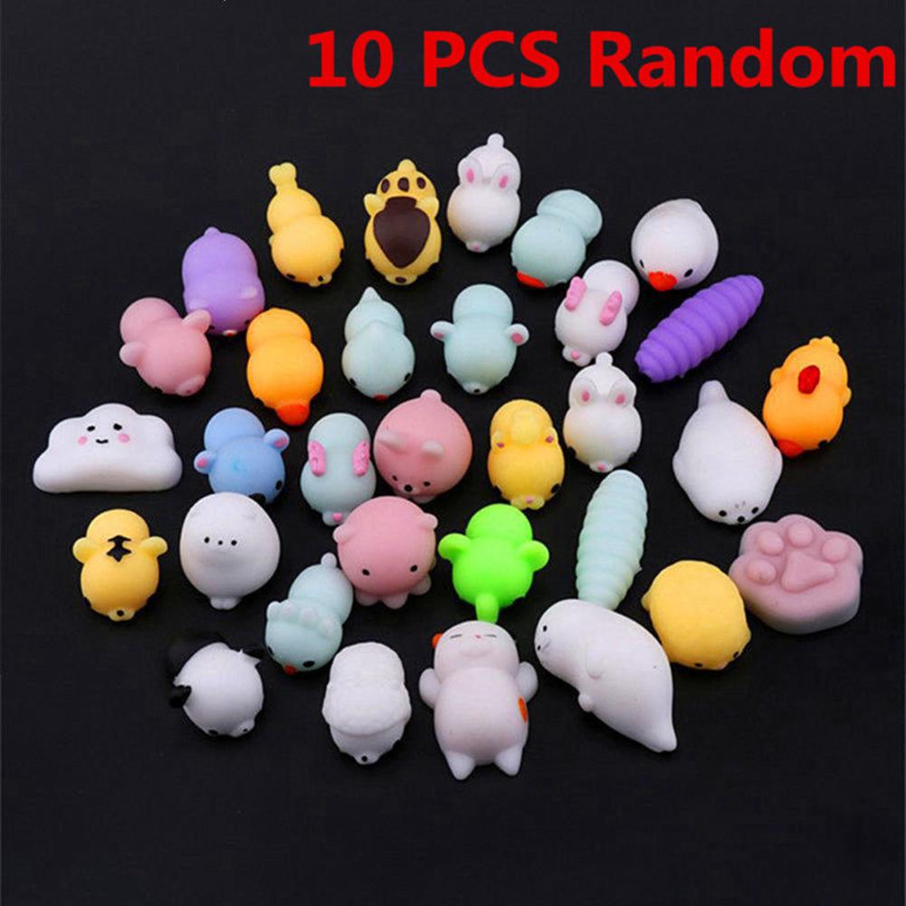 10 PCS Min Change Color Cute Cat Antistress Ball Mochi Rising Soft Sticky Stress Relief Funny Toy