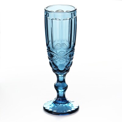Farbige Gravur Glas Tasse Pint Glas Wein Champagner Flözehn Coupés Klassische Linderung Tasse Hohe Stehen Keine Blei: B