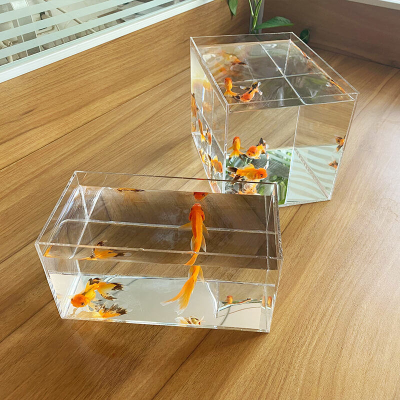 Acrylic Fish Tank Betta Fish Display Rack Multi-grid Desktop Small Fish Tank Isolation Turtle Tank Miniature Landscape