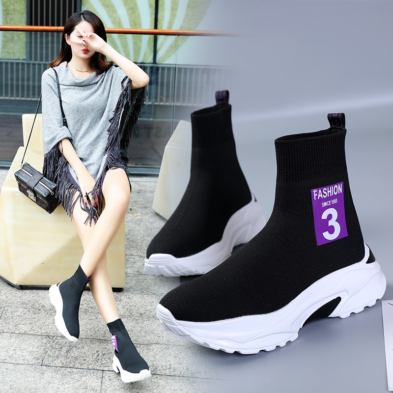 Bottines pour femmes, chaussettes, chaussures, – Grandado