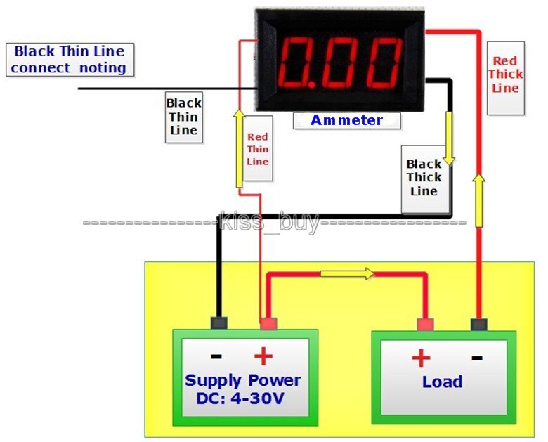 Dc 0-50.000ma/50ma digital amperemeter rød led høj præcision amp tester meter monitor strøm indbygget shunt