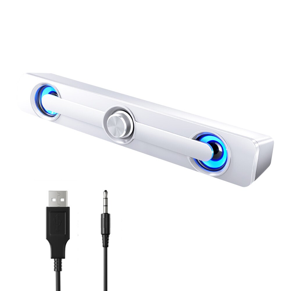 Mini Usb Wired Krachtige Stereo Laptop Tablet Speakers Bluetooth Luidspreker: White NO Bluetooth