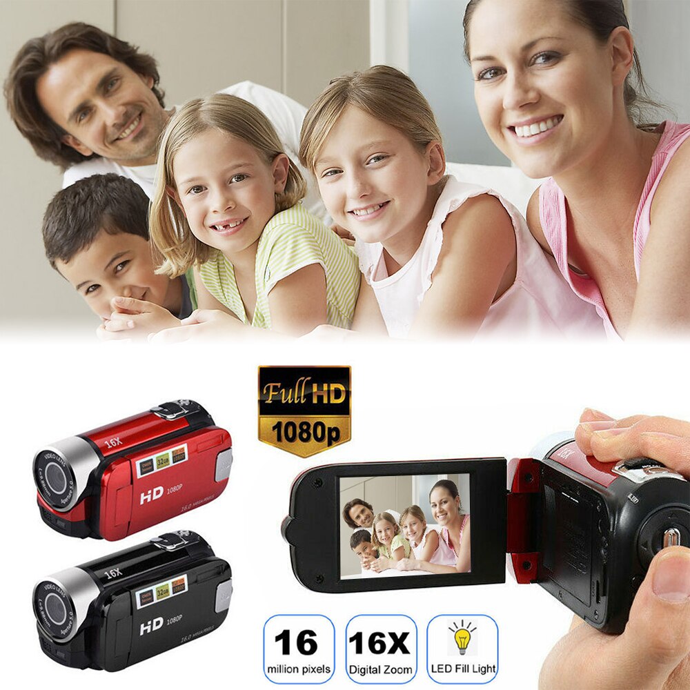 16X Zoom 2.7 inch Digital Video Camera HD 1080P Vlogging Camcorder Recorder