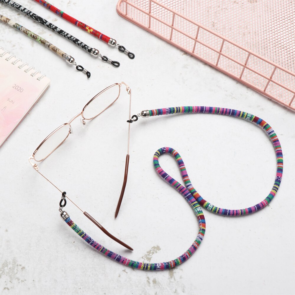 Grob Baumwolle Seil Bohemain stil Gläser Kette Ethnische Bunte Lesebrille Schnur Halter Maske Anti-verloren Seil Wandern Werkzeug