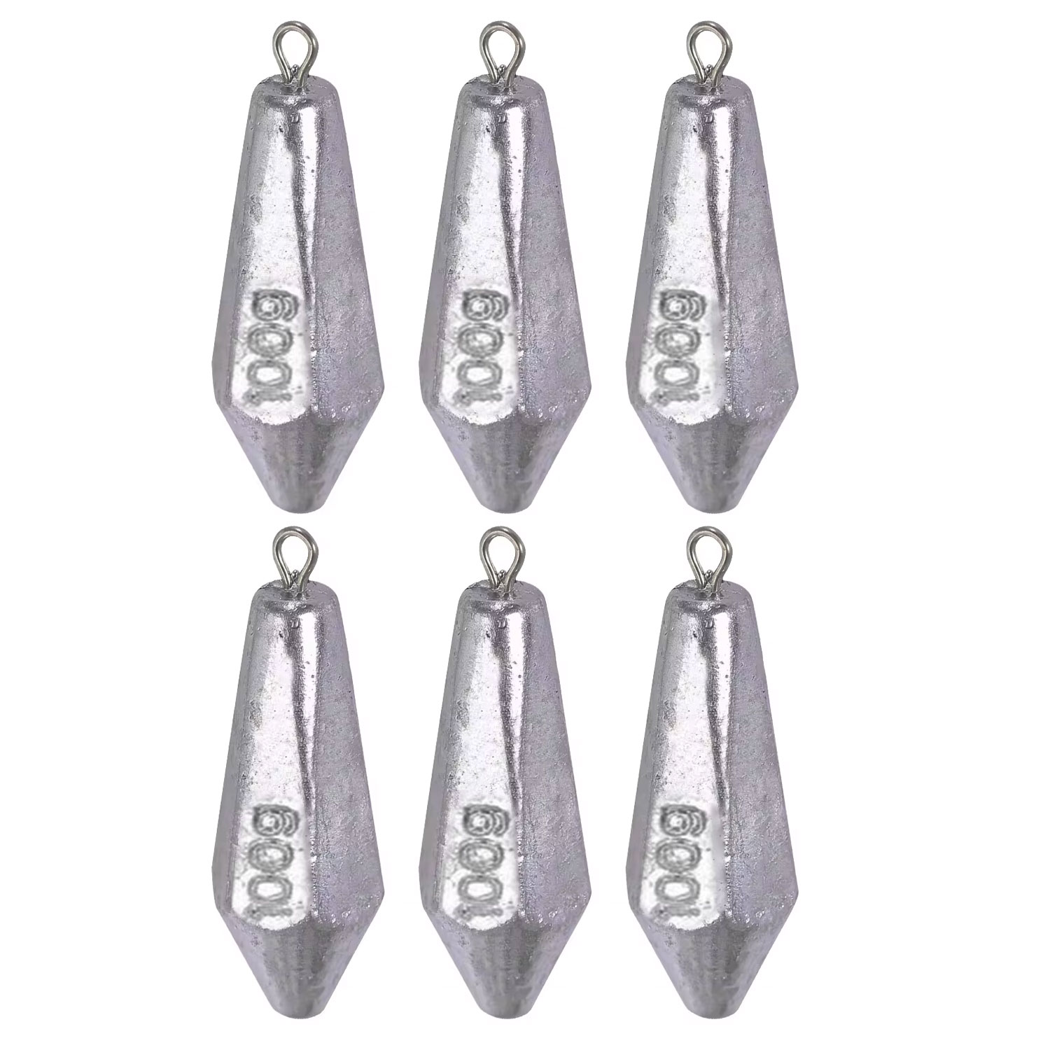 Kit de plomos de pesca de 100g, 6 uds., 20g-80g, pesos de pesca, forma Hexagonal, fundición, tiro de gota, peso largo y aerodinámico: Otros