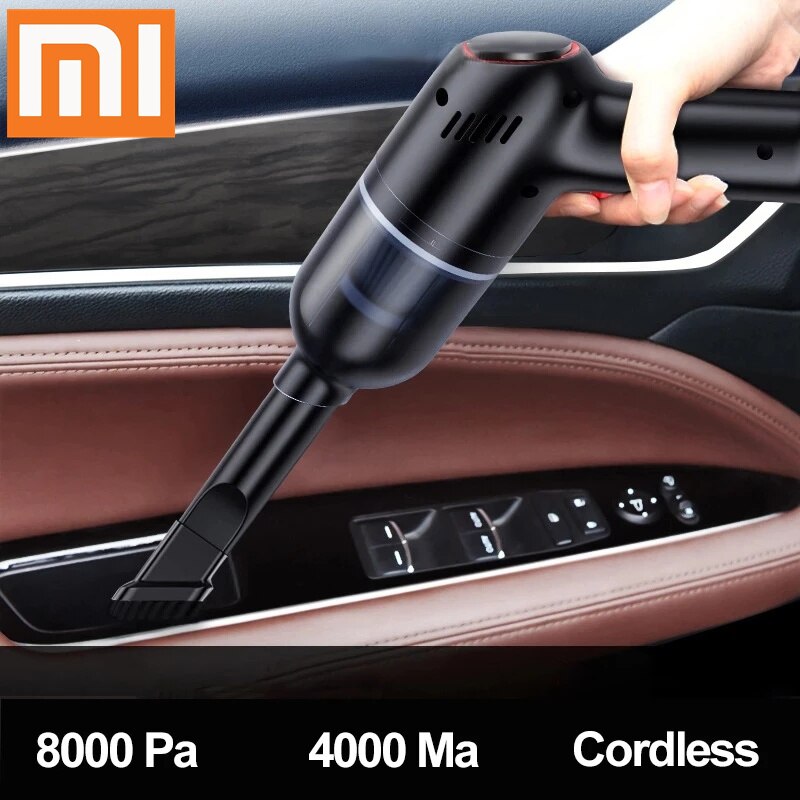 Xiaomi-aspiradora portátil para coche, aspirador automático de mano inalámbrico, recargable, 8000pa, alta potencia de succión