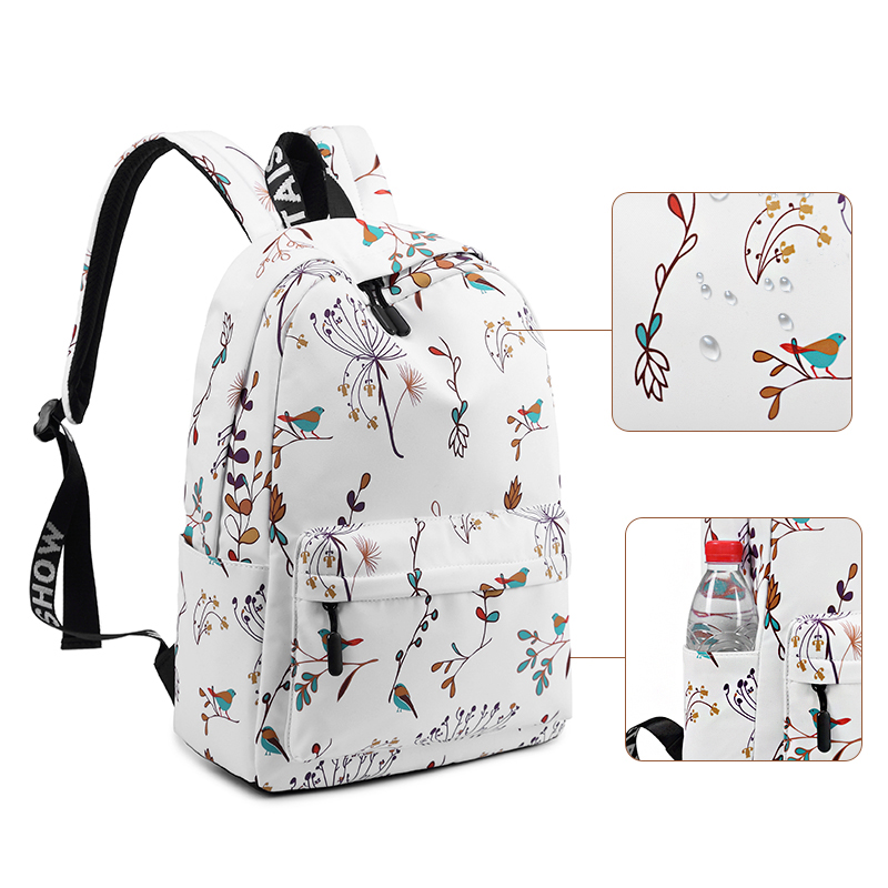 lässig Wasserdichte Frauen Rucksack Blume Druck Mädchen Hochschule Laptop Bookbags Dame Reise Bagpack