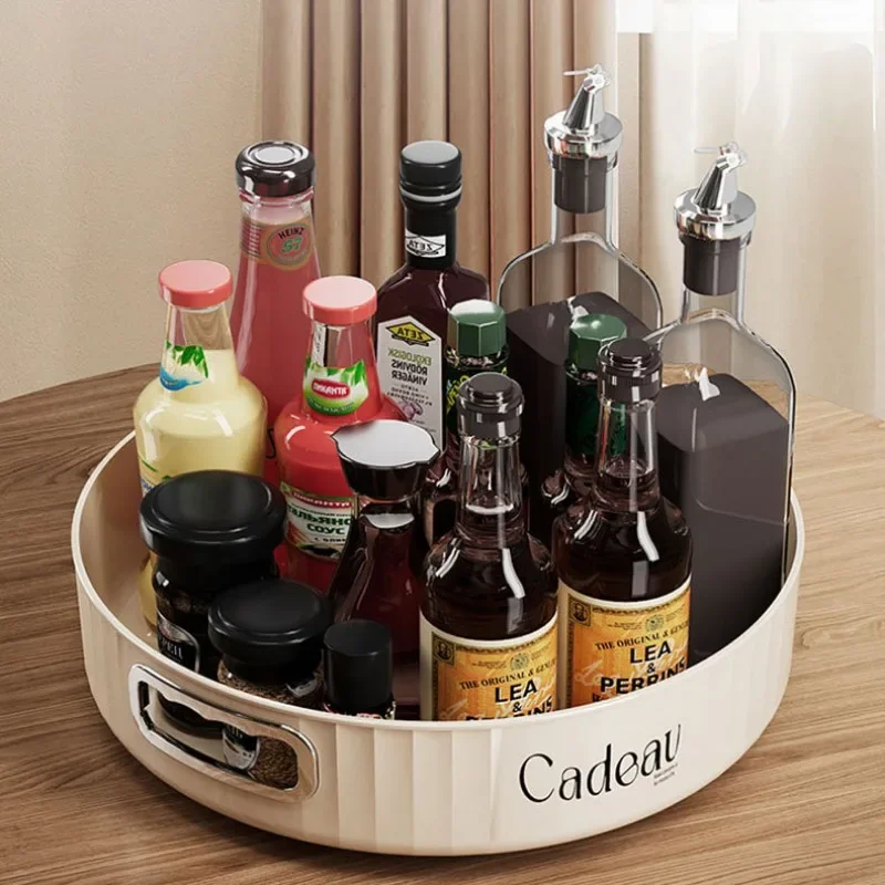 360 graden draaibaar rond dienblad Aanrecht Multifunctioneel opbergvak Roterend opbergrek Keukenopslag Badkamerorganisatie