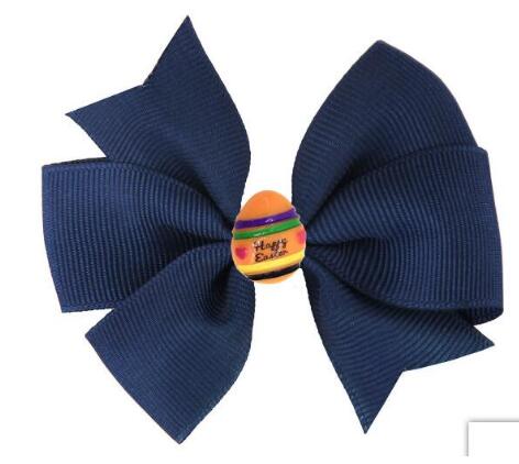 60pcs/ 3.5" Easter Day Eggs Hair Bows for Girls Solid Ribbon Easter Eggs Bowknot Hair Clip Kids Hairgrips Hair Accessories: color 1