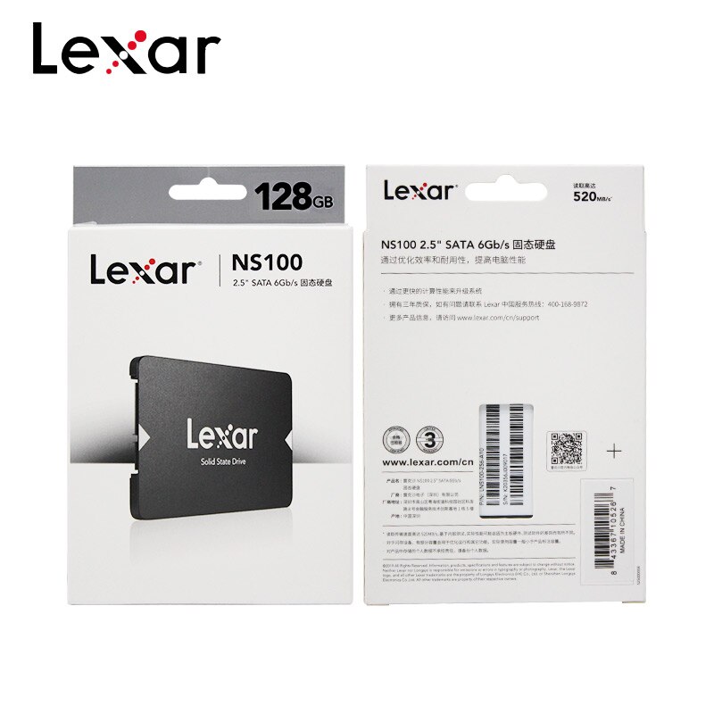 Lexar NS100 2.5 &quot;Sata Iii Ssd 128Gb 256Gb High Speed 520 Mb/s Interne Solid State Disk Harde drive 512Gb Voor Laptop Desktop Pc