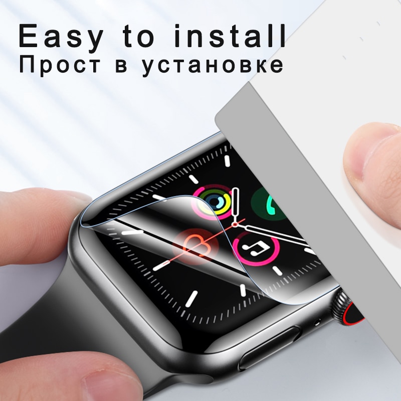 Protector de pantalla completo de hidrogel para Apple Watch Series SE 6 5 4 2, película protectora para 38mm, 42mm, 40mm, 44mm, sin vidrio templado