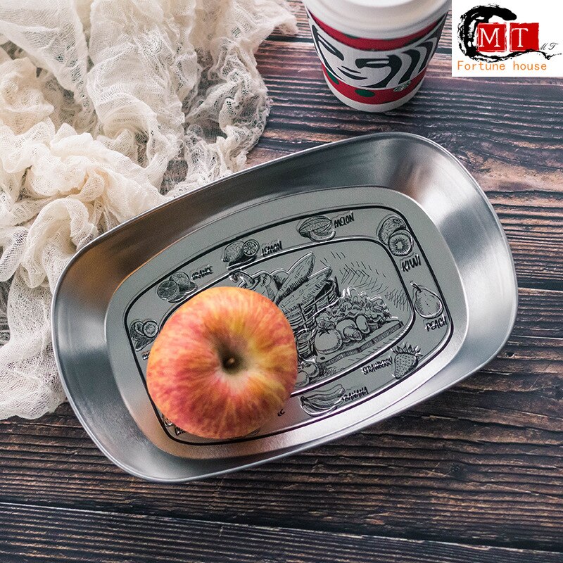 Europese Retro Ijzeren Plaat Boot Plaat Blik Lade Plaat Retro Metalen Snack Plaat Platen Keramische Houten Plaat Snack Gerechten