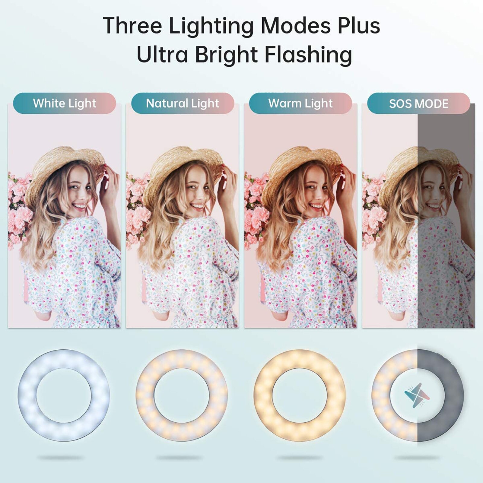 Mobile Phone Ring Fill Light 40 LED Lights 3200K-6500K Lighting Adjustable Universal Smartphone Fill Light For Video Live Selfie