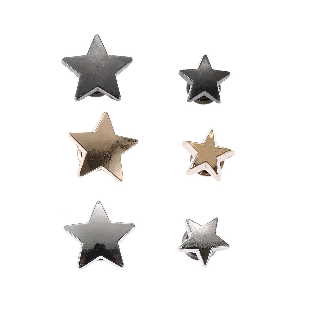 20Pcs Metal Stars Klinknagels Diy Kleding Hoed Tas Schoenen Lederen Ambachten Decoratie Benodigdheden Kledingstuk Naaien Glas Boor Nail Knop