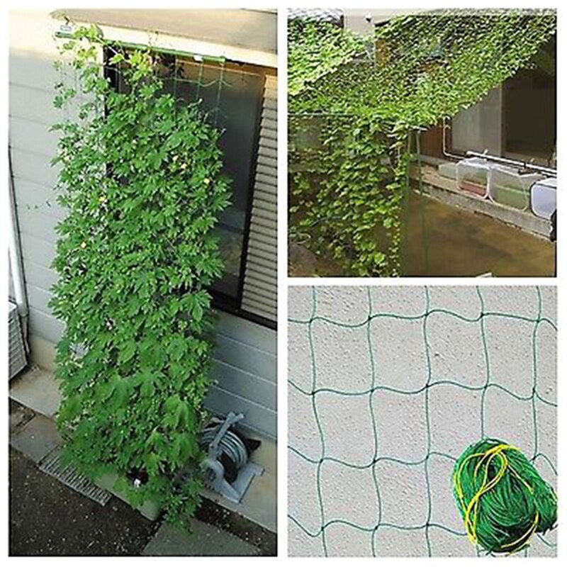 1.8 x 1.8m trädgård grön nylon spaljé nät stöd klätterväxt nät staket