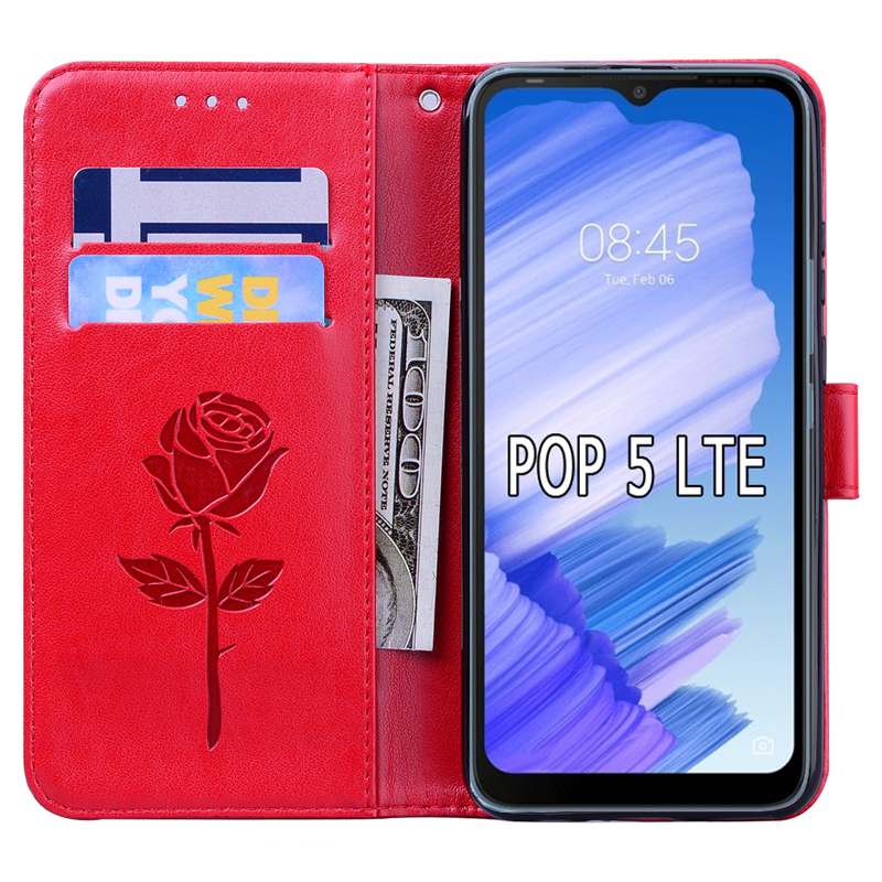 Coque portefeuille en cuir pour Tecno POP 5 LTE, étui à rabat avec support de carte magnétique, protection de téléphone, livre pour Tecno POP5 LTE