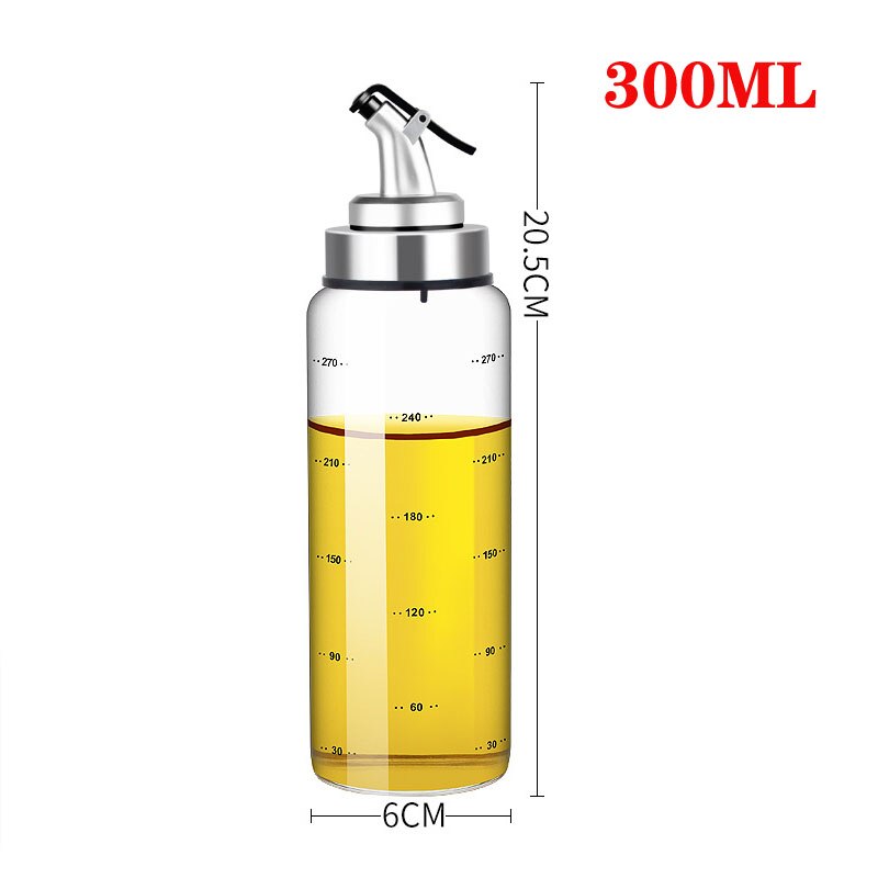 Matlagning kryddflaska dispenser sås flaska glas förvaringsflaskor för kryddglas olja flaska vinäger köksredskap: B -300ml