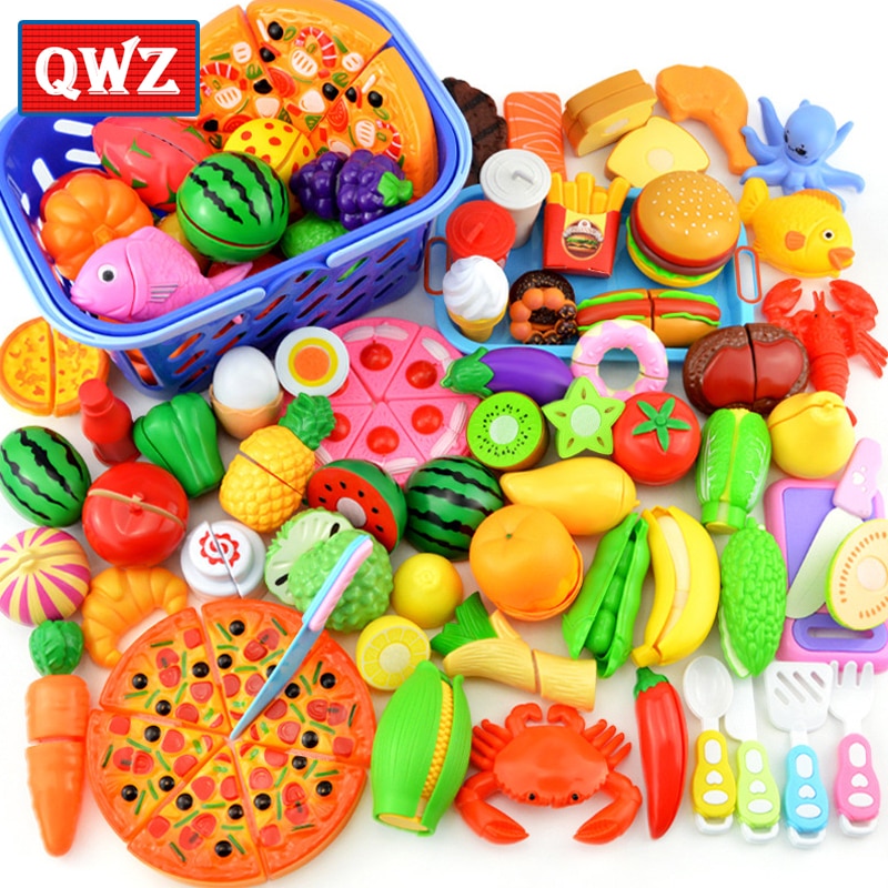 Children Kitchen Pretend Play Toys Cutting Fruit Vegetable Food Miniature Play Do House Education Toy for Girl Kid