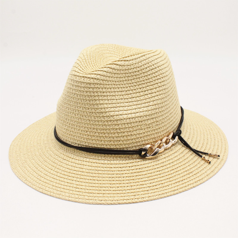 Naiset luonnollinen leveä lieri burr raffia olkihatut hapsut naiset tavallinen suuri ranta kesä aurinkolakit iso olkihattu chapeau: Beige