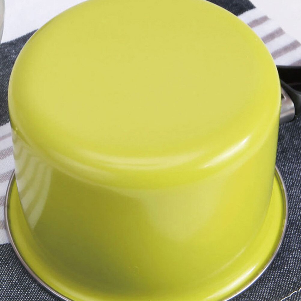 1pc Mini Milk Pot Green Carbon Steel Milk Pan Soup Pot Non-Stick Stockpot Cookware Mini Milk Stockpot Cookware