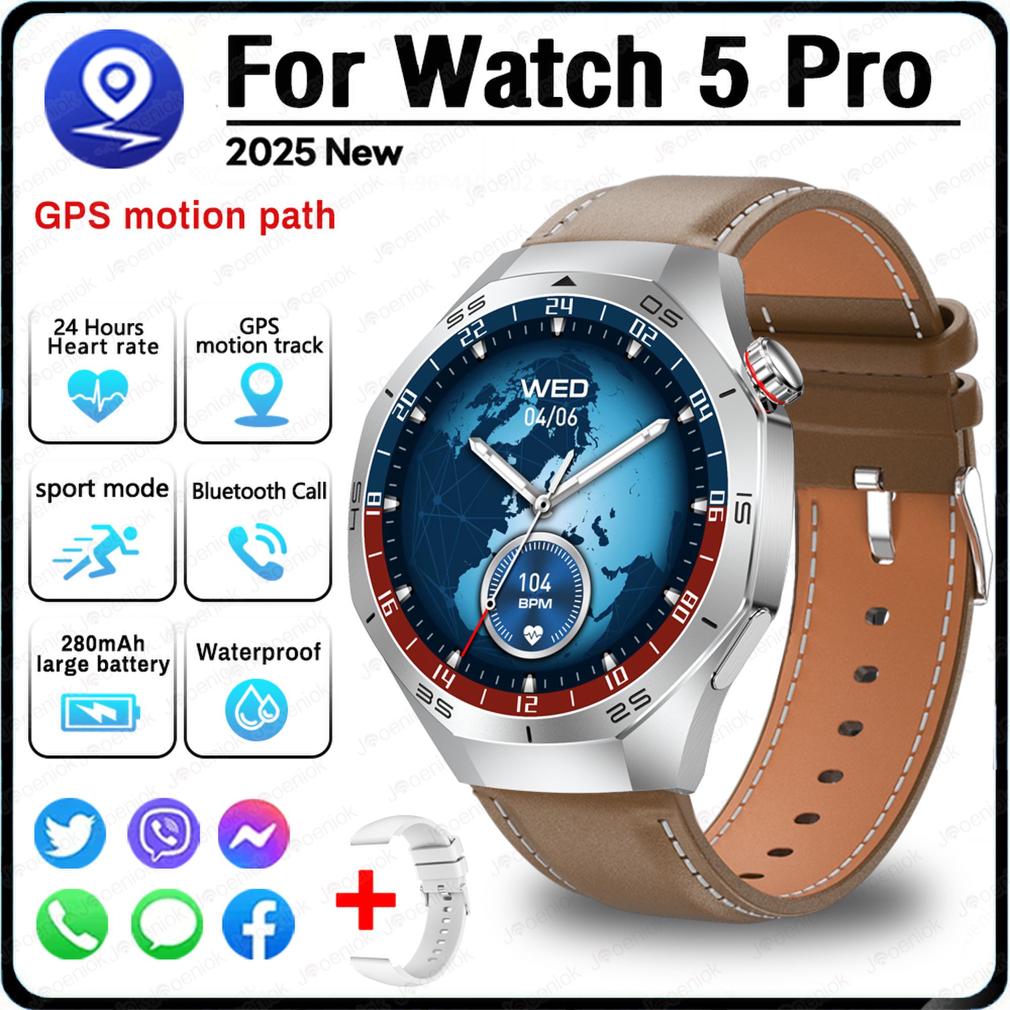 2025 Nuovo sport tutto'aria Aperta Astuto Della Vigilanza Degli Uomini 360*360 Schermo HD Frequenza Cardiaca fitness Impermeabile Affari Chiamata Bluetooth Smartwatch: Blu