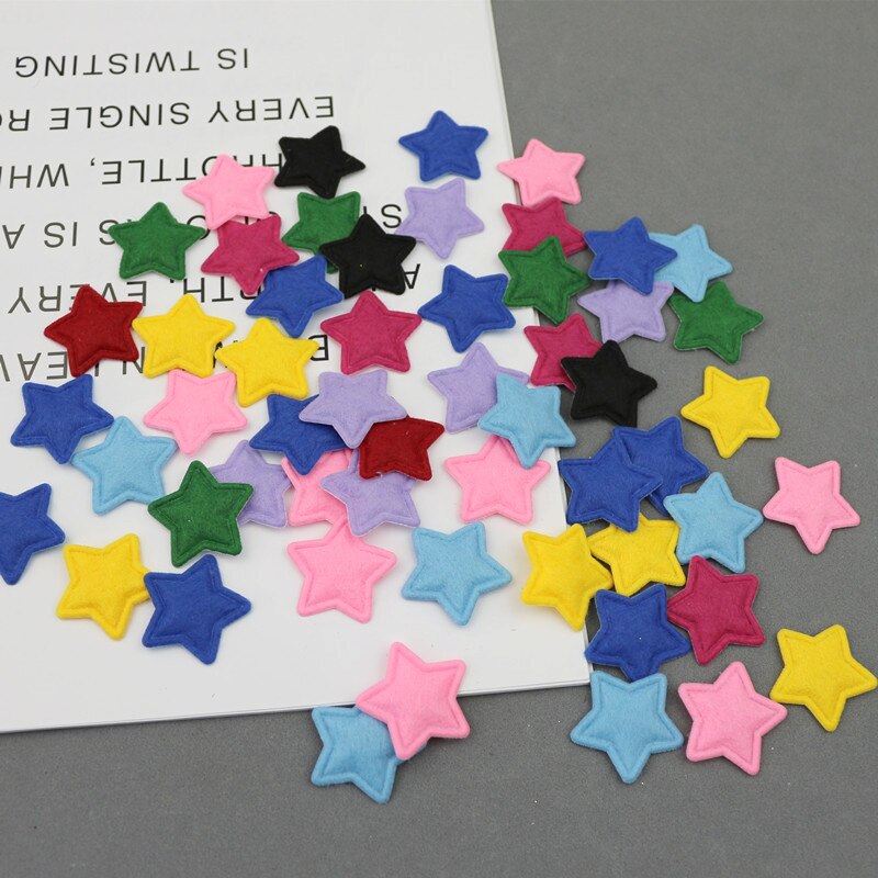 30 stuks 2.5cm stervormige vilten lapjes applicatie voor knutselen/kleding/haarspeld diy scrapbooking doos decoratie accessoires