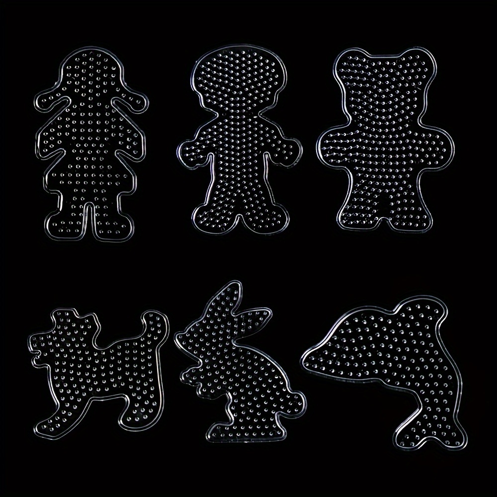 4/6-Pack 5mm Fuse Bead Pegboards Transparent Plastic Ironing Bead Templates for DIY Crafts Jewelry Making Accessories