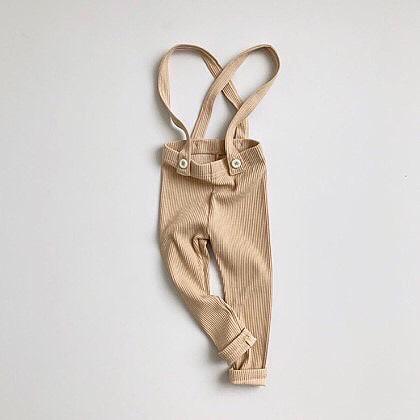 Mono para bebé, ropa de primavera para niña, pantalones de para bebé, peleles acanalados para bebé, ropa para niños, ropa para niños: apricot / 6 meses